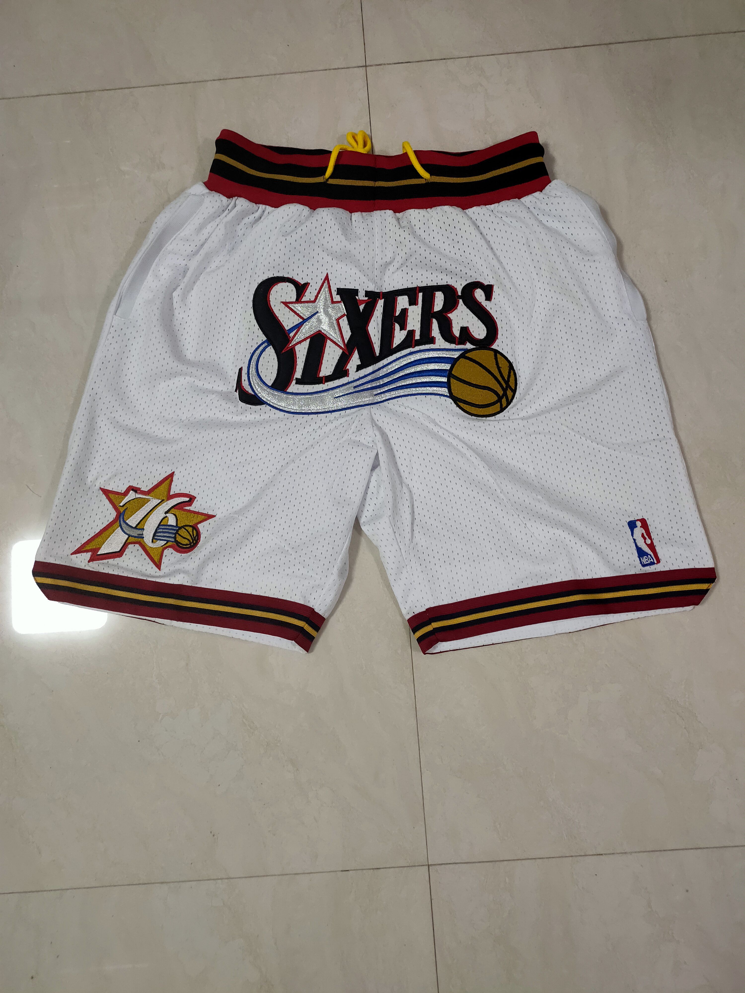 Men NBA 2021 Philadelphia 76ers White Shorts